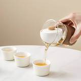 Portable Kungfu Tea Set | 270ml Tea Separation Hand-Grip Teapot Travel Set with 3 × 50ml Cups