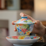Gaiwan | Handmade Floral Porcelain Gaiwan 150ml