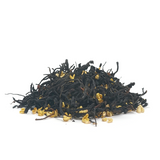 Close-up of Dry Black Tea Leaves and Osmanthus Petals - High-Quality Scented Chinese Tea