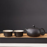 Teapot | Matte Black Pottery Gongfu Teapot Set 180ml