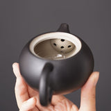 Teapot | Matte Black Pottery Gongfu Teapot Set 180ml