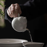 Teapot | Dehua White Ceramic Pear-Shaped Teapot 160ml