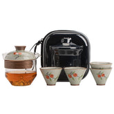 Portable Tea Set | Geyao Hand-Painted Portable Gongfu Tea Set