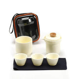 Portable Tea Set | Cream-Style Ceramic Tea-Water Separation Cup Travel Tea Set