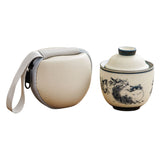 Mini Personal Gongfu Tea Set | Hand-Painted Cat Gaiwan Set