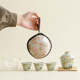 Portable Tea Set | Panda Persimmon Travel Tea Set |Gaiwan Set with Case (100ml)