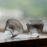 Small Tea Cup | Swirl Borosilicate Glass Gongfu Tea Cup 45ml
