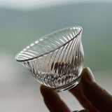 Small Tea Cup | Swirl Borosilicate Glass Gongfu Tea Cup 45ml