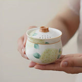 Mini Personal Gongfu Tea Set | Blue Lotus Travel Tea Set with Case