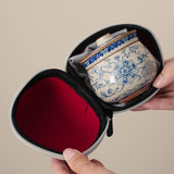 Mini Personal Gongfu Tea Set | Ru Ware Travel Tea Set with Case | 100ml Brewing Cup