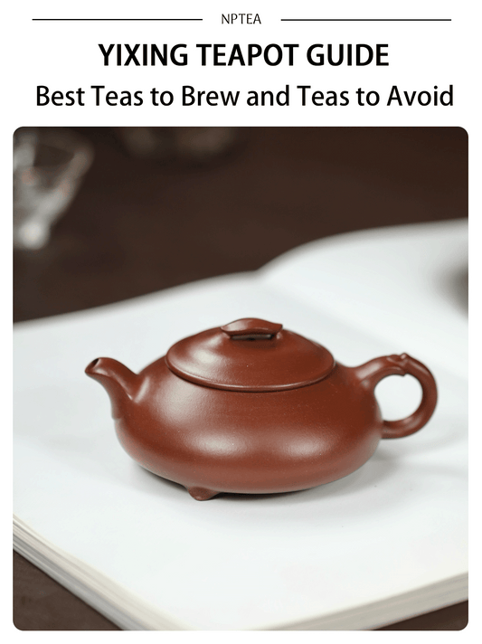 Yixing teapot guide cover showing a purple clay teapot for Chinese gongfu tea brewing