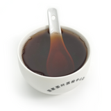 2019 ripe Pu’er tea cake 357g infusion, thick amber brown tea liquor