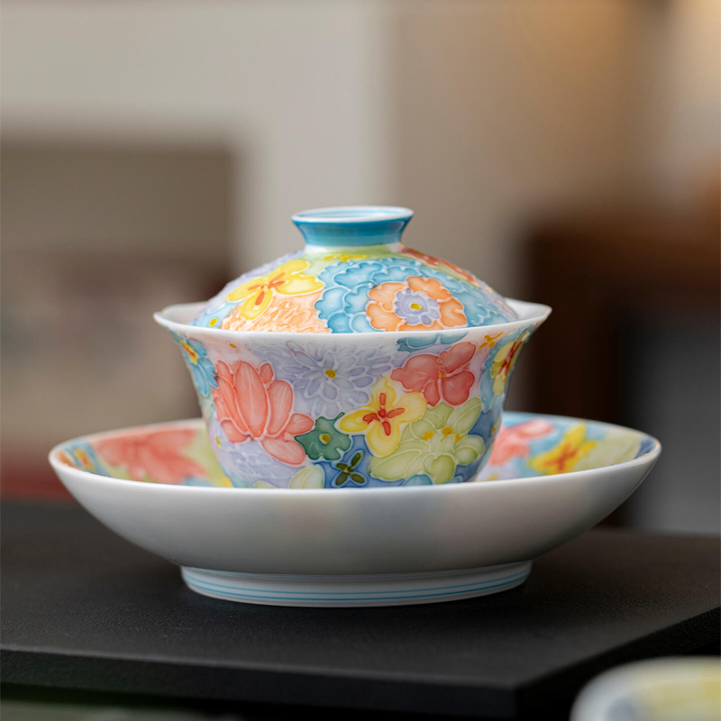 Gaiwan | Handmade Floral Porcelain Gaiwan 150ml