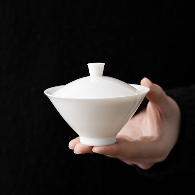 蓋碗 | 白瓷蓋碗，用於沖泡功夫茶 130ml