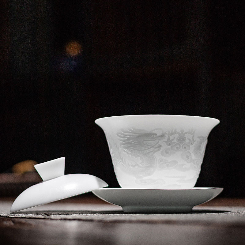 Gaiwan | Ice-Clear Ceramic Gaiwan for GongFu Tea Brewing 160ml