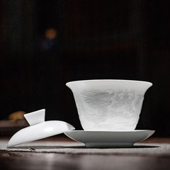 Gaiwan | Ice-Clear Ceramic Gaiwan for GongFu Tea Brewing 160ml