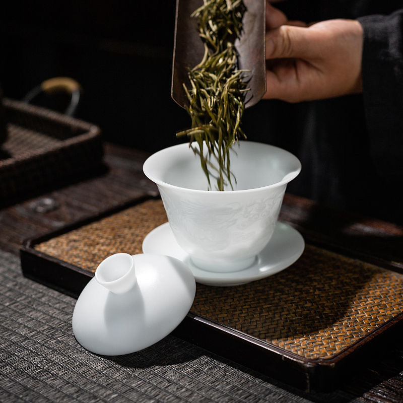 Gaiwan | Ice-Clear Ceramic Gaiwan for GongFu Tea Brewing 160ml