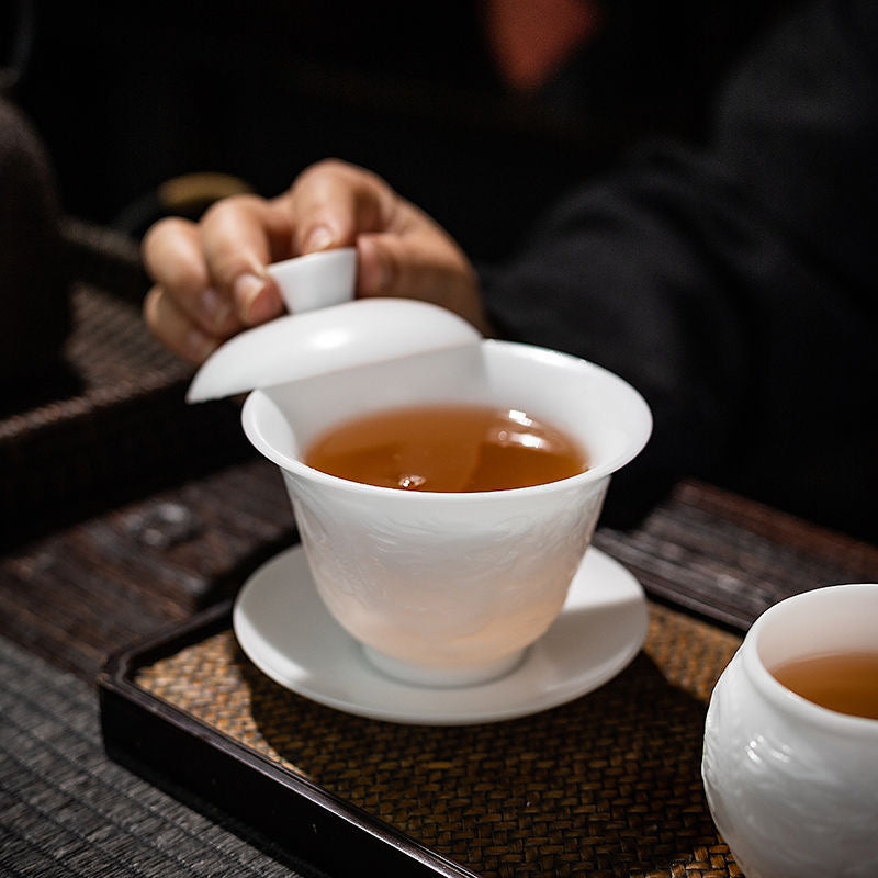 Gaiwan | Ice-Clear Ceramic Gaiwan for GongFu Tea Brewing 160ml