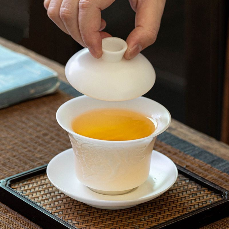Gaiwan | Ice-Clear Ceramic Gaiwan for GongFu Tea Brewing 160ml