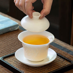 Gaiwan | Ice-Clear Ceramic Gaiwan for GongFu Tea Brewing 160ml