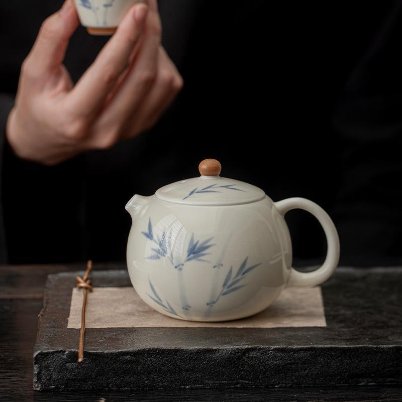 Teapot | Hand-Painted Bamboo Ceramic Teapot 160ml