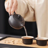 Teapot | Matte Black Pottery Gongfu Teapot Set 180ml
