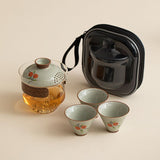Portable Tea Set  | Geyao Hand-Painted Portable Gongfu Tea Set