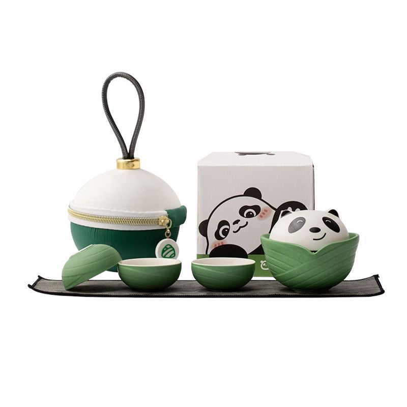 手提功夫茶具 | 120毫升蓋碗（含3個茶杯）及160毫升白玉杯