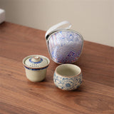 Mini Personal Gongfu Tea Set | Ru Ware Travel Tea Set with Case ｜ 100ml Brewing Cup