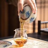 Gaiwan | Blue & Iron Red Floral Ceramic Lidded Gaiwan 140ml