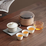 Portable Kungfu Tea Set  | 120ml Gaiwan with 3 Cups &  160ml Fairness Cup
