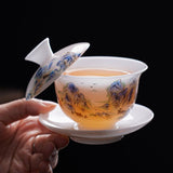 Gaiwan | White Porcelain Gaiwan, For Gong Fu Tea Brewing 130ml