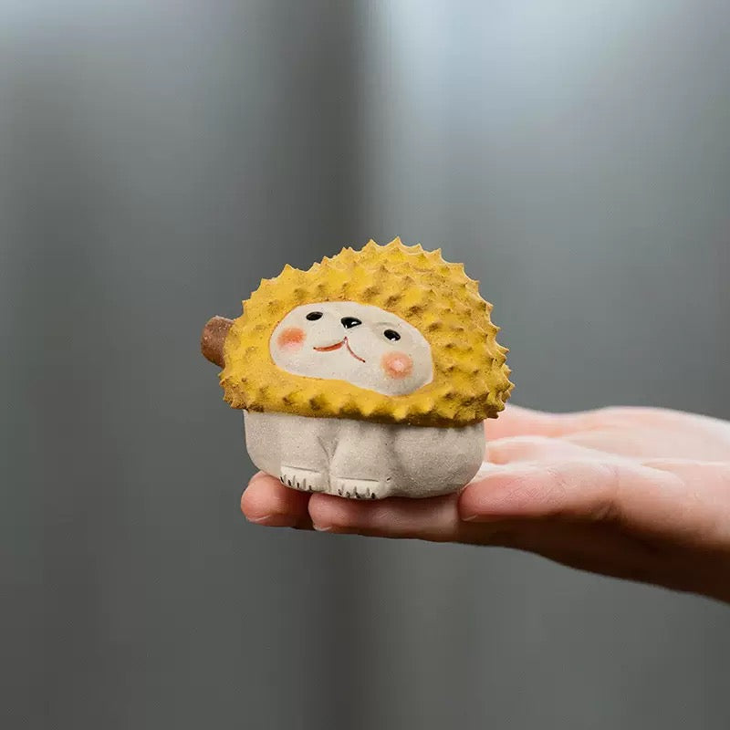 Tea Pets | Durian Cat & Hedgehog Pair