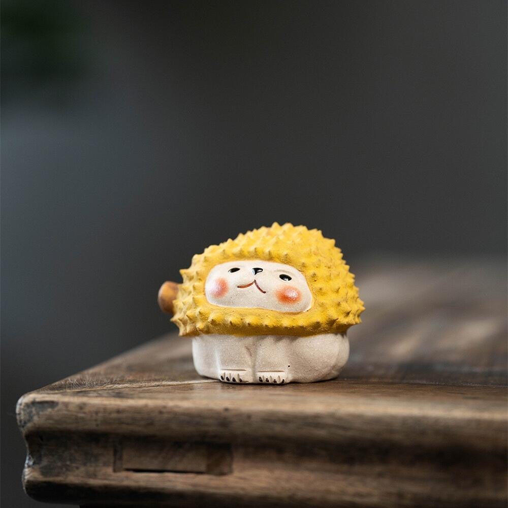 Tea Pets | Durian Cat & Hedgehog Pair