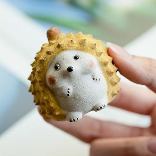 Tea Pets | Durian Cat & Hedgehog Pair