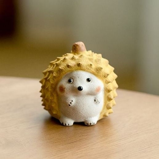 Tea Pets | Durian Cat & Hedgehog Pair
