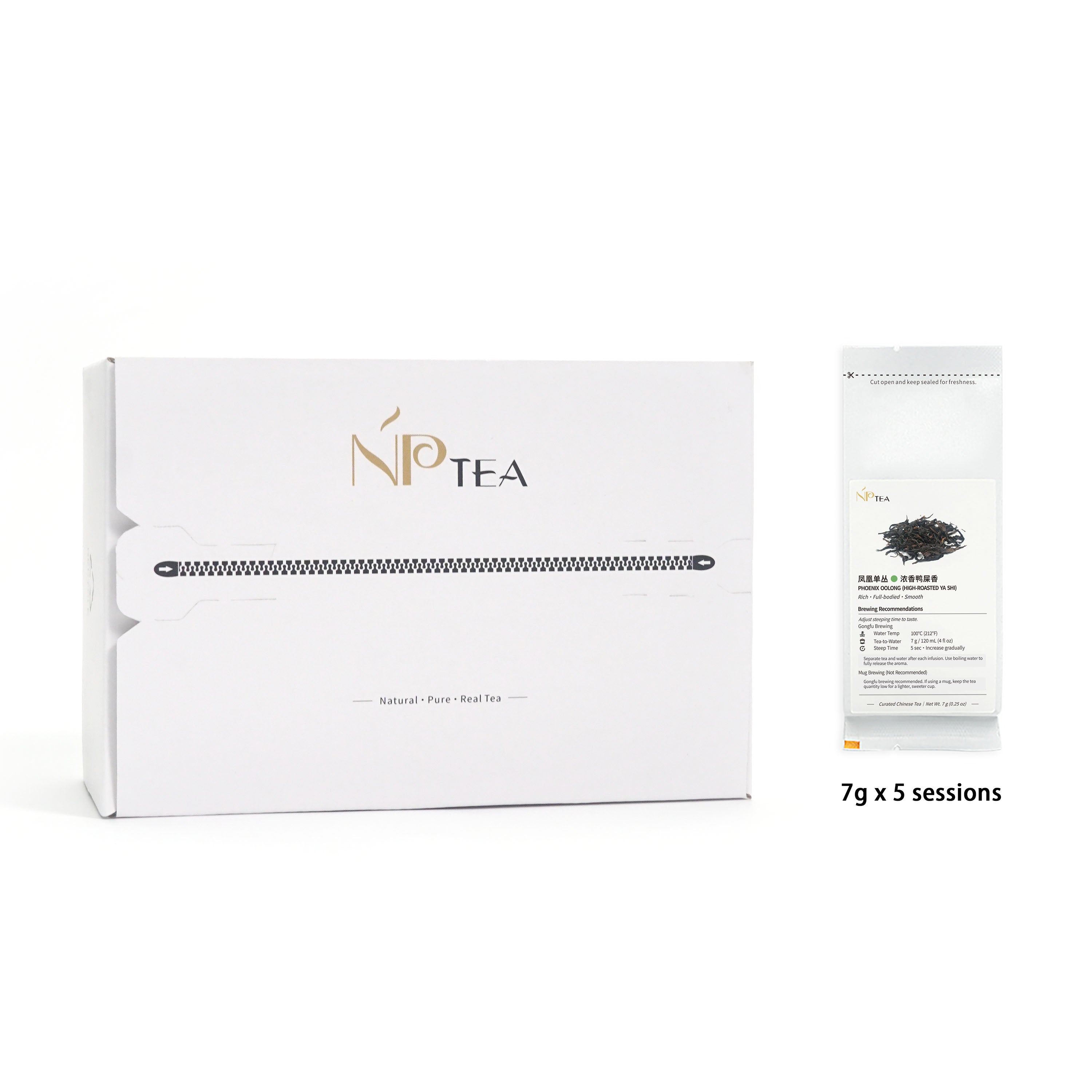 High-roast Ya Shi Xiang Duck Shit Aroma oolong tea tasting set packaging with 7g x 5 sessions