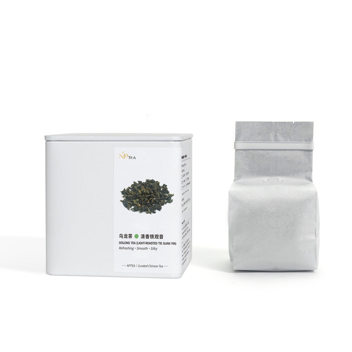 Light-roasted Tie Guan Yin oolong tea full-size packaging with NPTEA box and sealed tea pouch